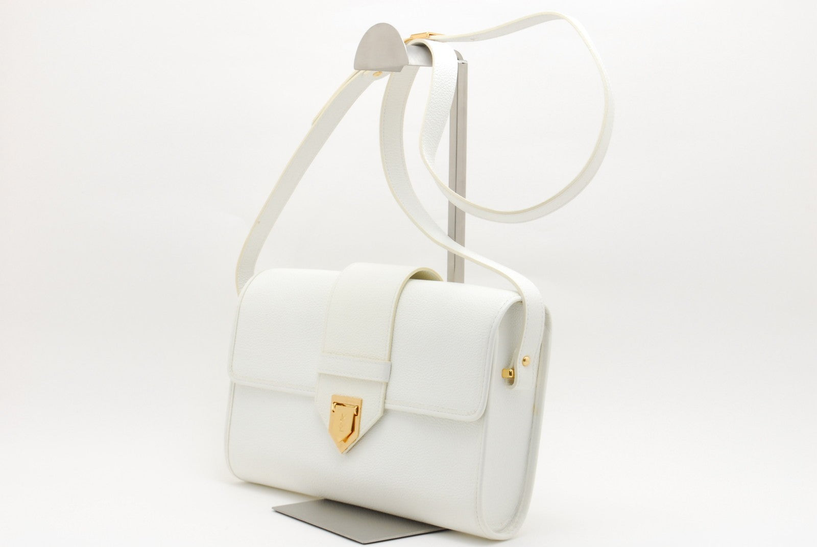 Saint Laurent YSL Shoulder Bag - Ivory, Leather