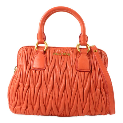Miu Miu GHW 2 Way Shoulder Bag - Red, Lambskin Leather