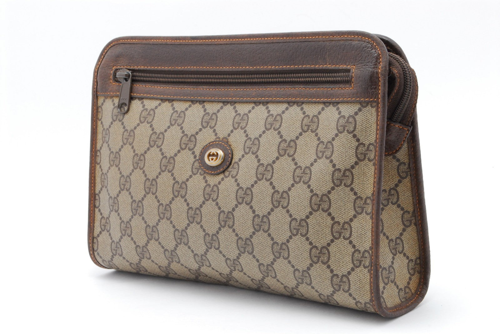 Gucci Vintage Clutch Bag - Brown, PVC Leather