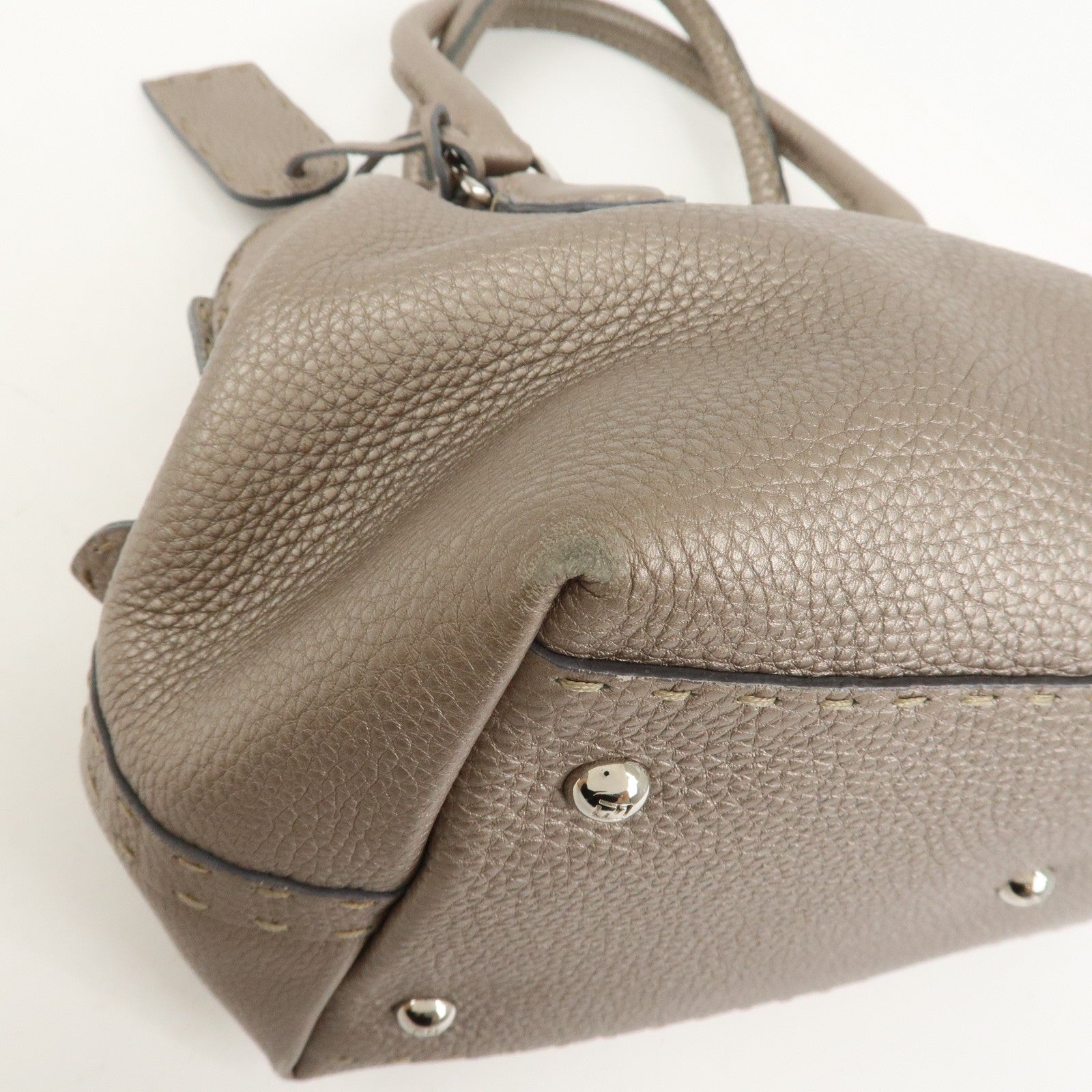 Fendi Hand Bag - Greige, Leather