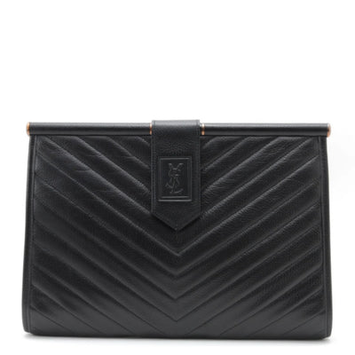 Saint Laurent Yves Saint Laurent Clutch Bag - Black, Leather