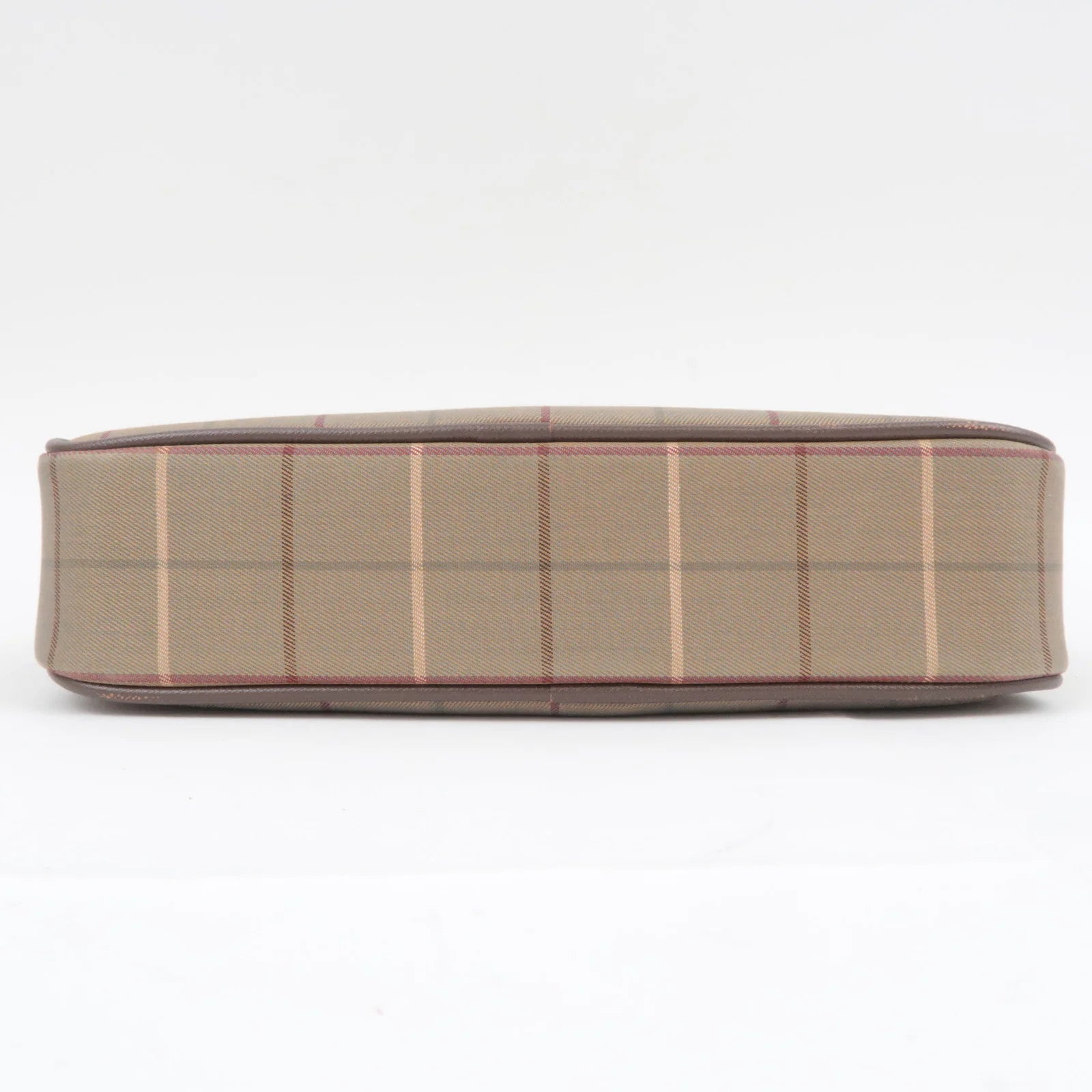 Burberry BURBERRY burberrys Plaid Canvas Leather Clutch Bag - Khaki, Brown, Canvas, Leather