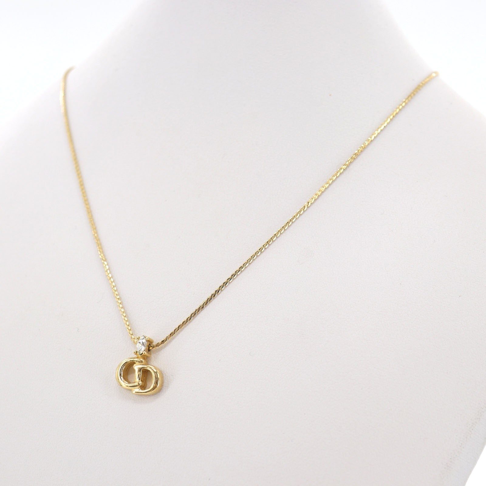 Christian Dior CD Logo Necklace - Gold, Gold Plated