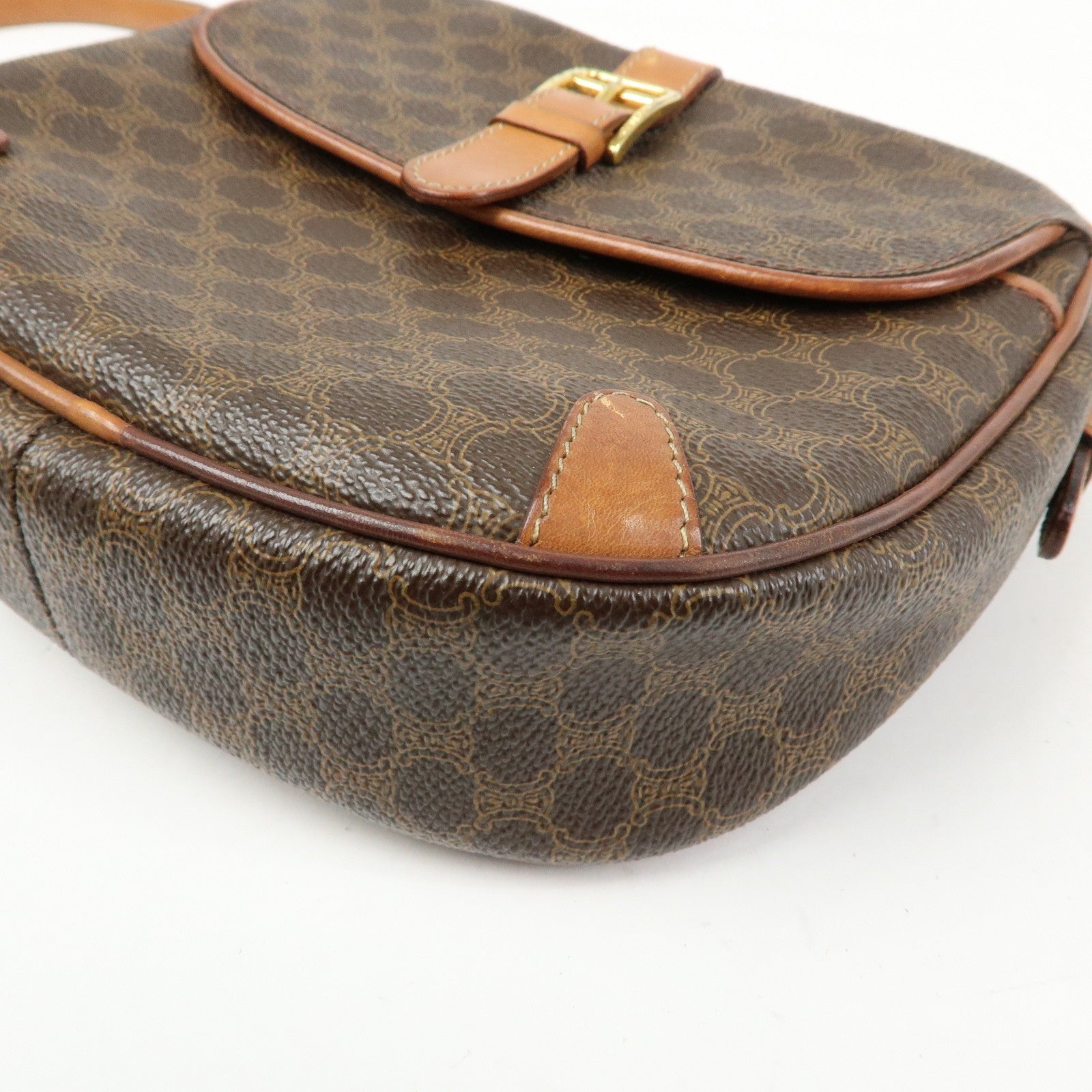 Celine Macadam Shoulder Bag - Brown, PVC Coating Canvas, Leather