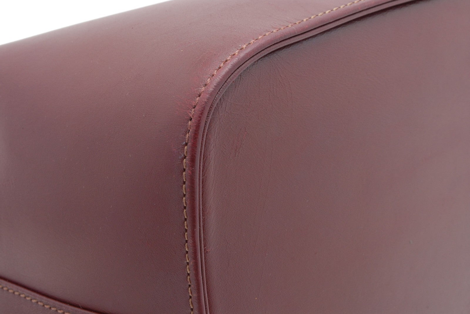 Cartier Must Line Drawstring Leather Shoulder Bag - Burgundy, Leather