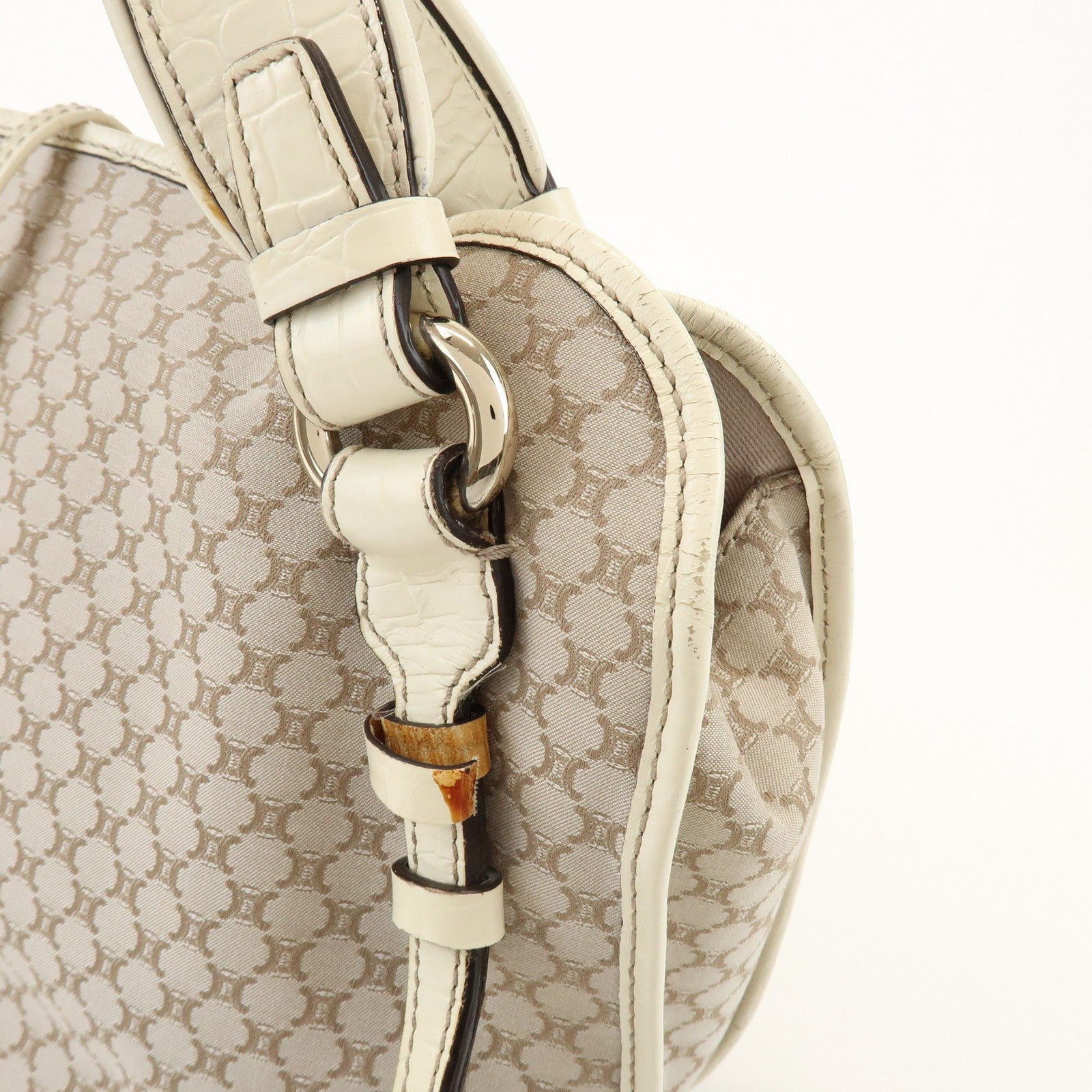 Celine Macadam Shoulder Bag - Beige Ivory, Canvas Leather