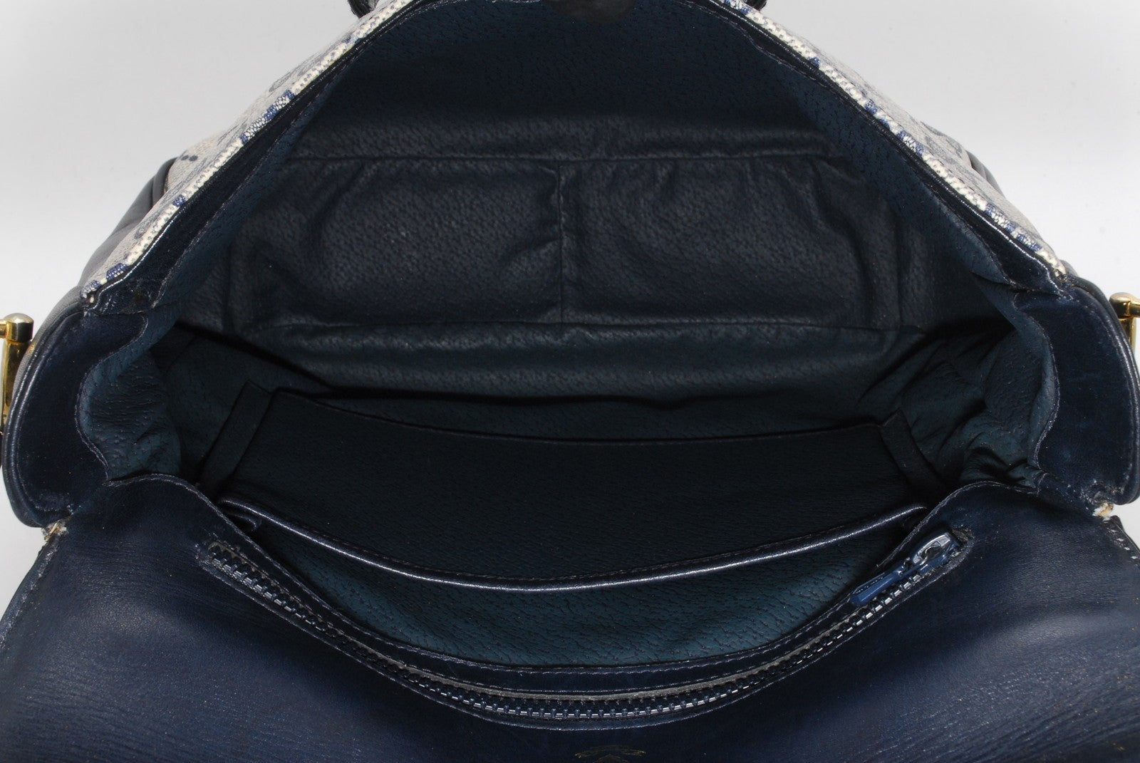 Gucci GG Supreme Horsebit Shoulder Bag - Navy, PVC Leather