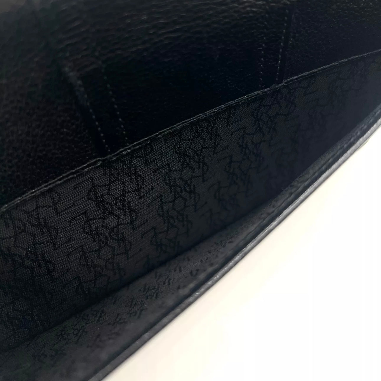 YVES SAINT LAURENT Clutch Bag Leather Black Vintage
