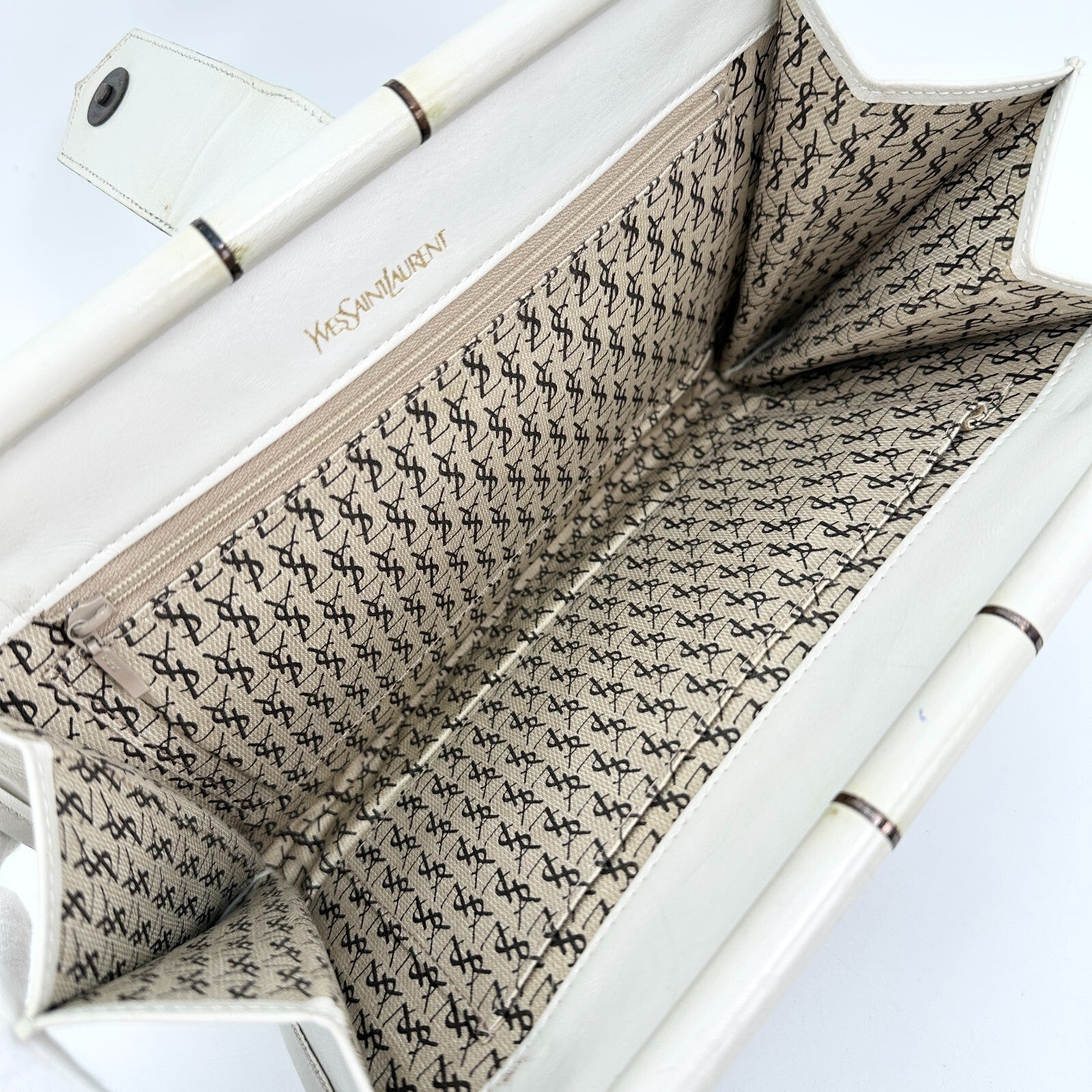 Saint Laurent Yves Saint Laurent Clutch Bag - Ivory, Leather