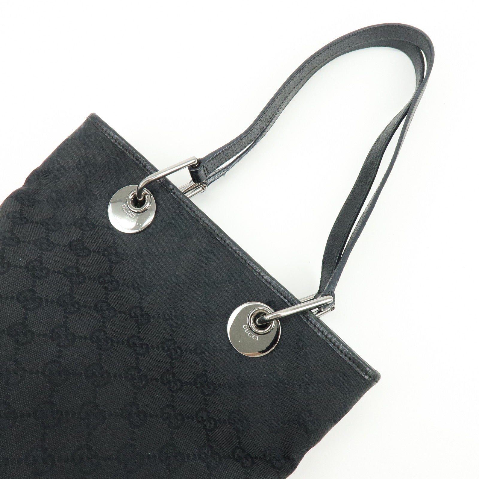 Gucci Tote Bag - Black, GG Canvas, Leather