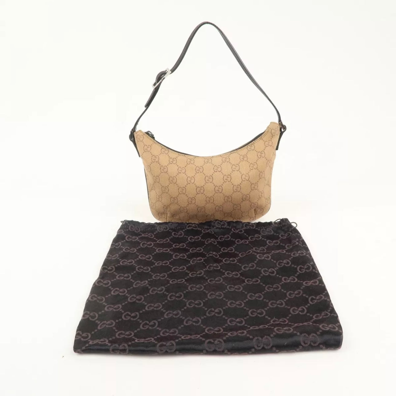 GG Denim Leather Shoulder Bag