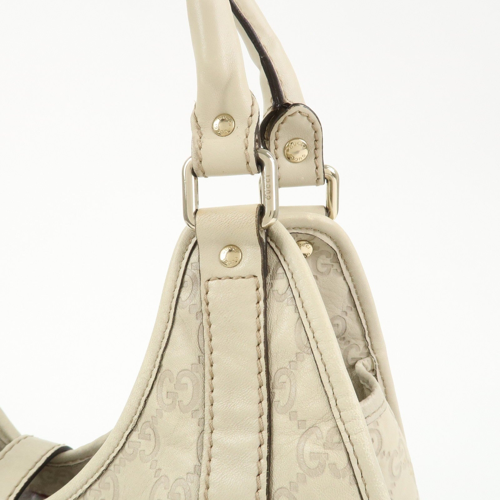 Gucci Guccissima Shoulder Hand Bag - Ivory, Leather