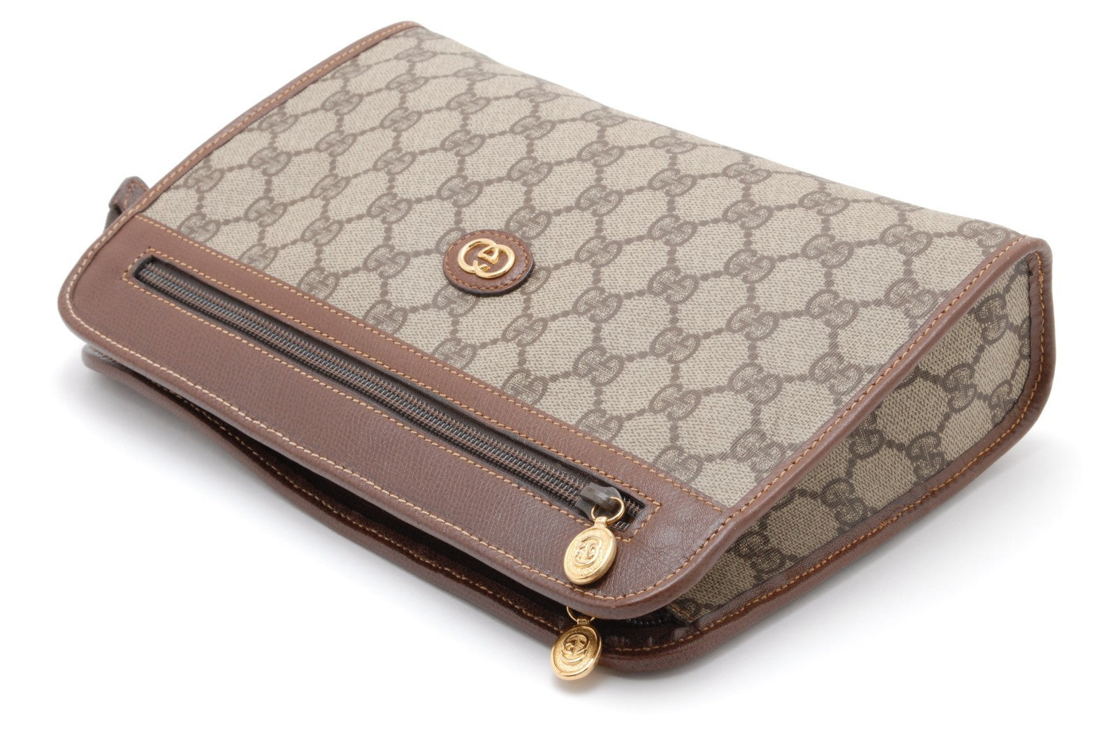 Gucci Sherry Clutch Bag - Brown, PVC Leather