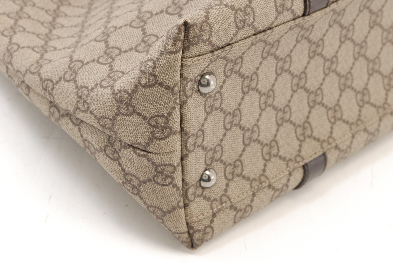 Gucci GG Canvas Tote Bag - Beige Brown, PVC Leather