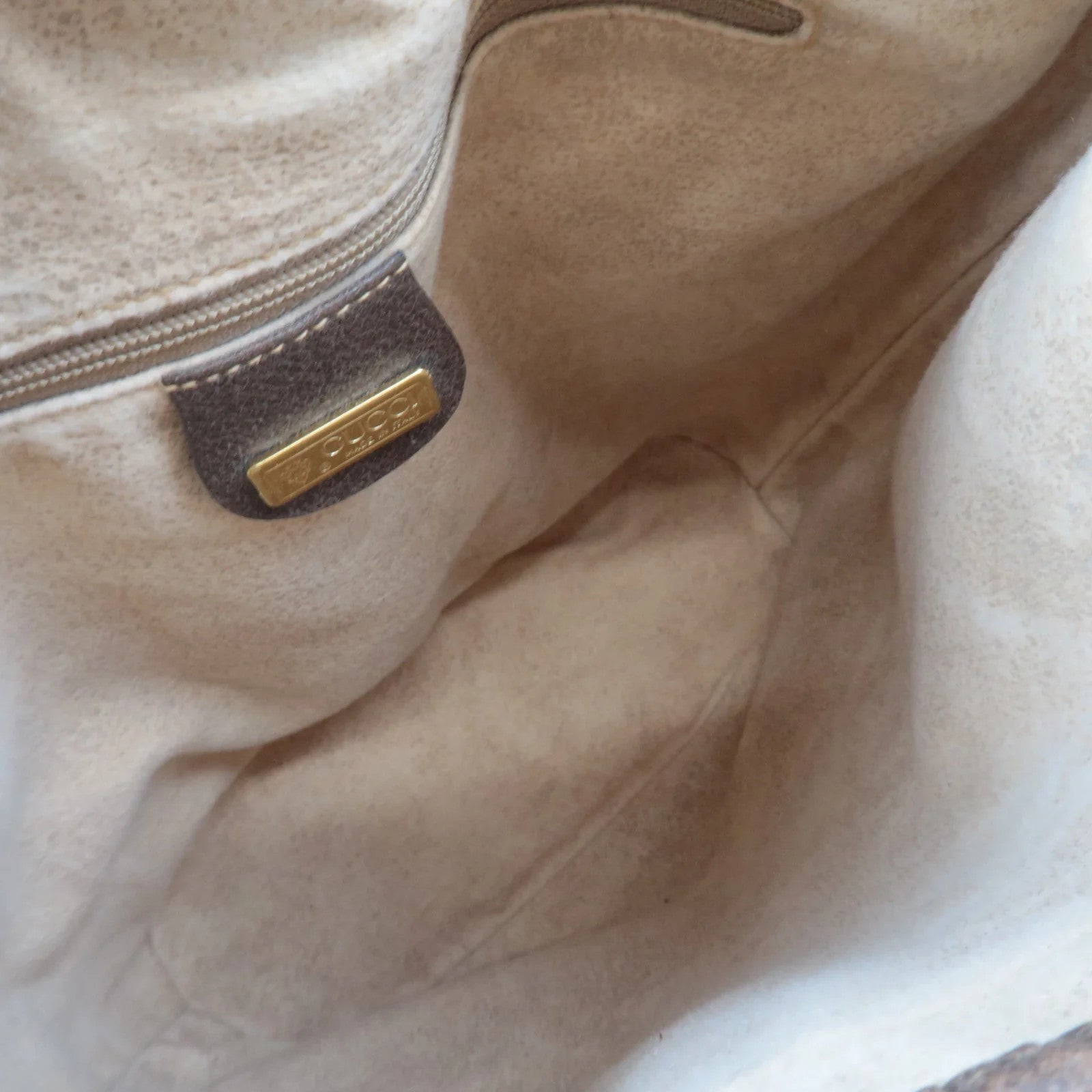 Gucci Sherry Line Bucket Shoulder Bag - Beige, GG Plus Leather