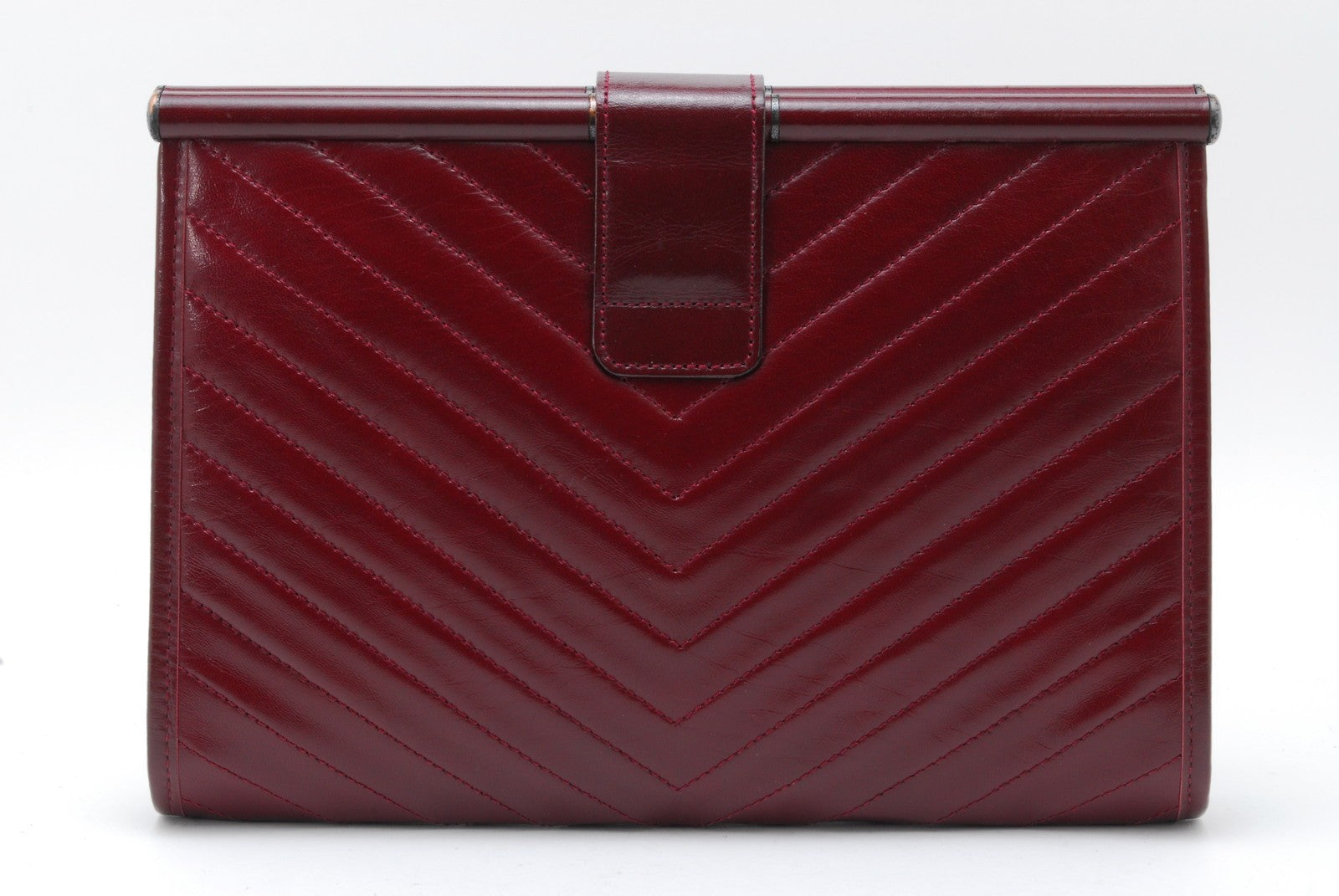 Saint Laurent Yves Clutch Bag - Red Bordeaux, Leather