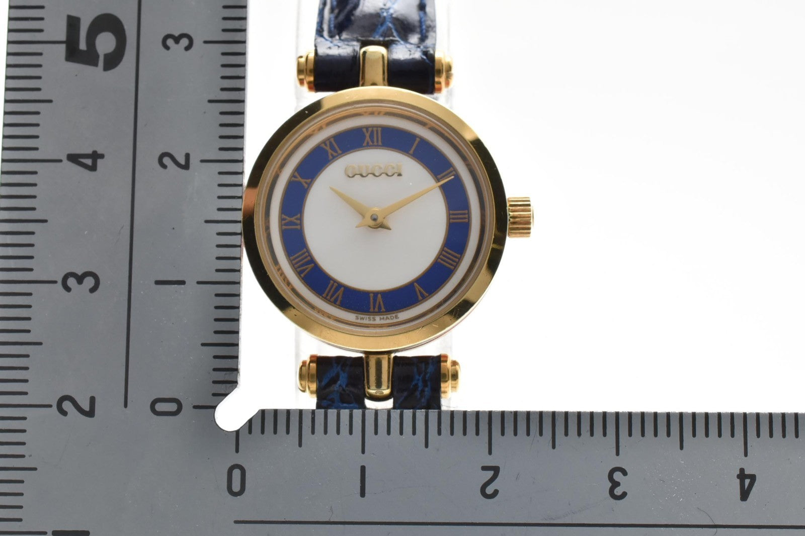 Gucci 2000L Watch - White, Gold, Blue, Stainless Steel, Leather