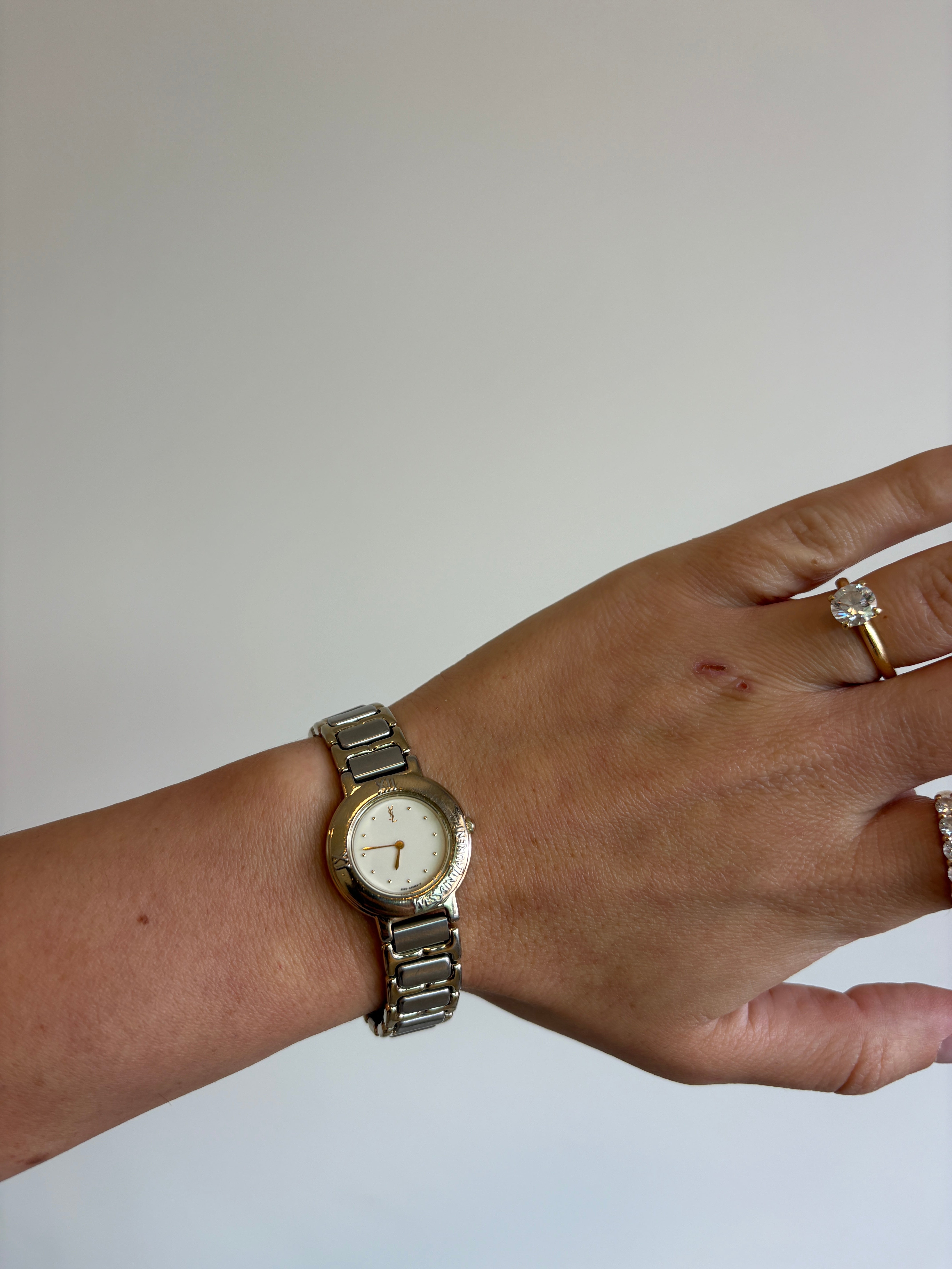 Saint Laurent Quartz Wristwatch - White, Gold