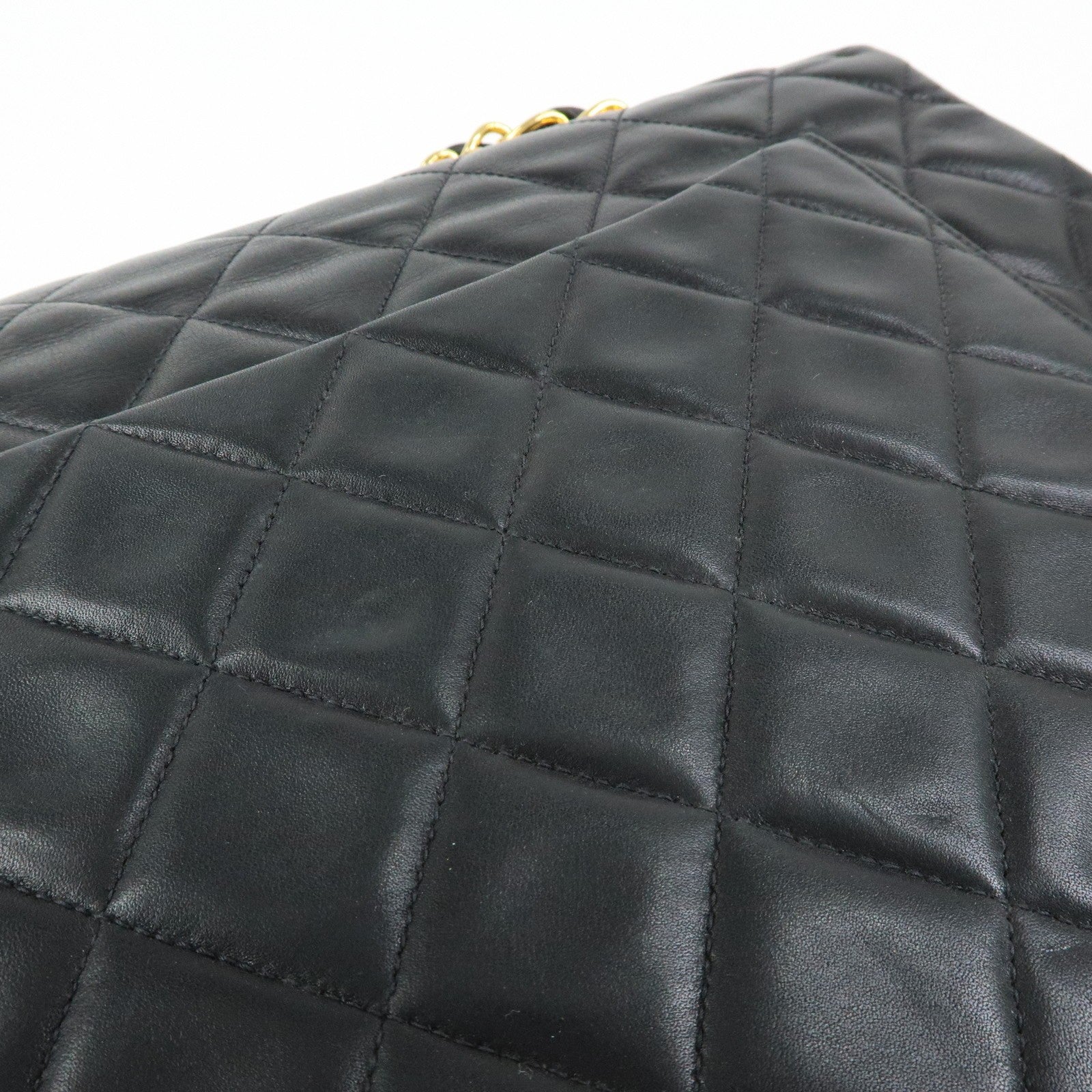 CHANEL Jumbo Matelasse 34 Lamb Skin Chain Shoulder Bag Black