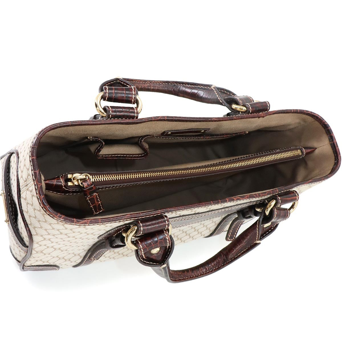 Celine Macadam Boogie Handbag - Beige, Canvas and Leather