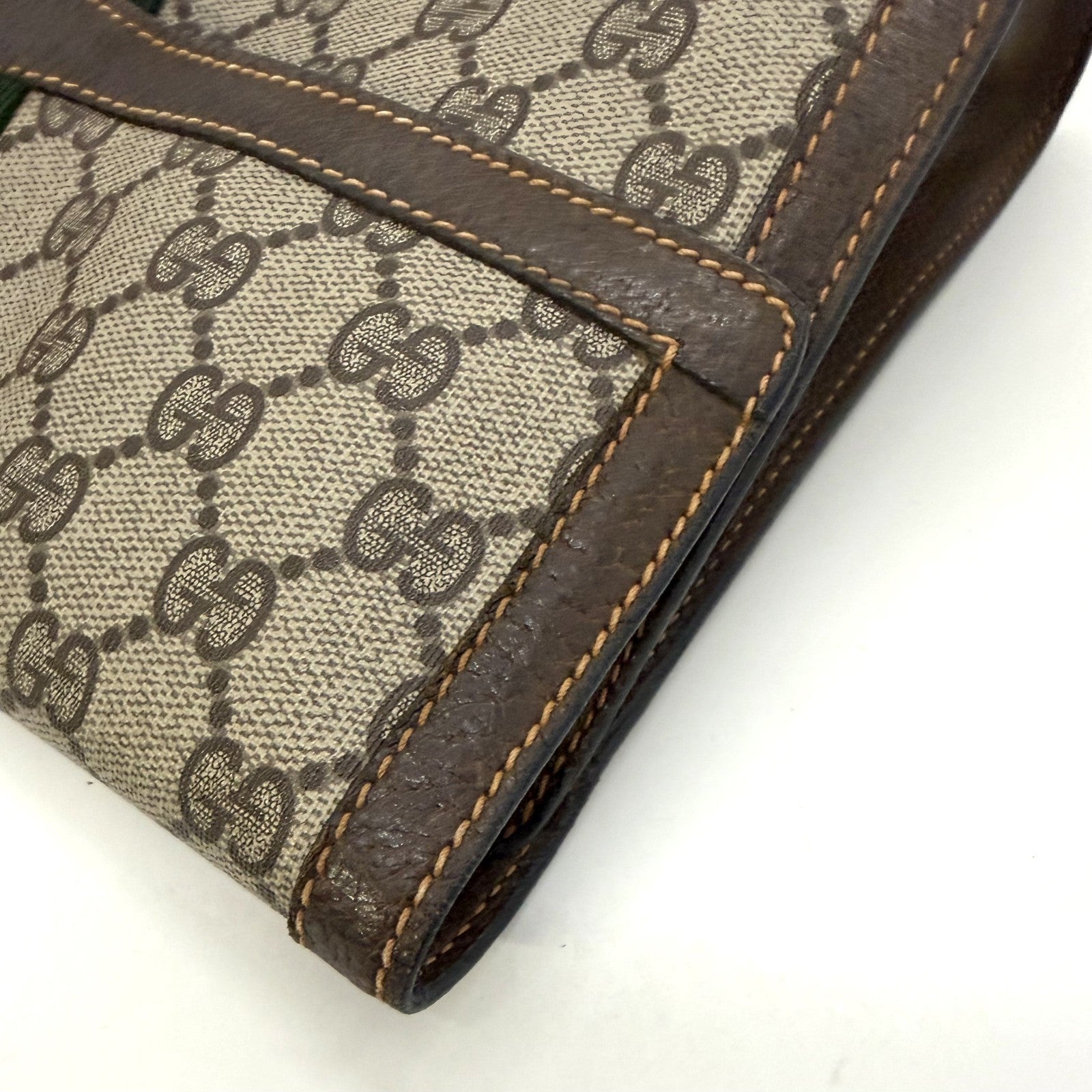 Gucci Sherry Line Clutch Bag - Brown, PVC Leather