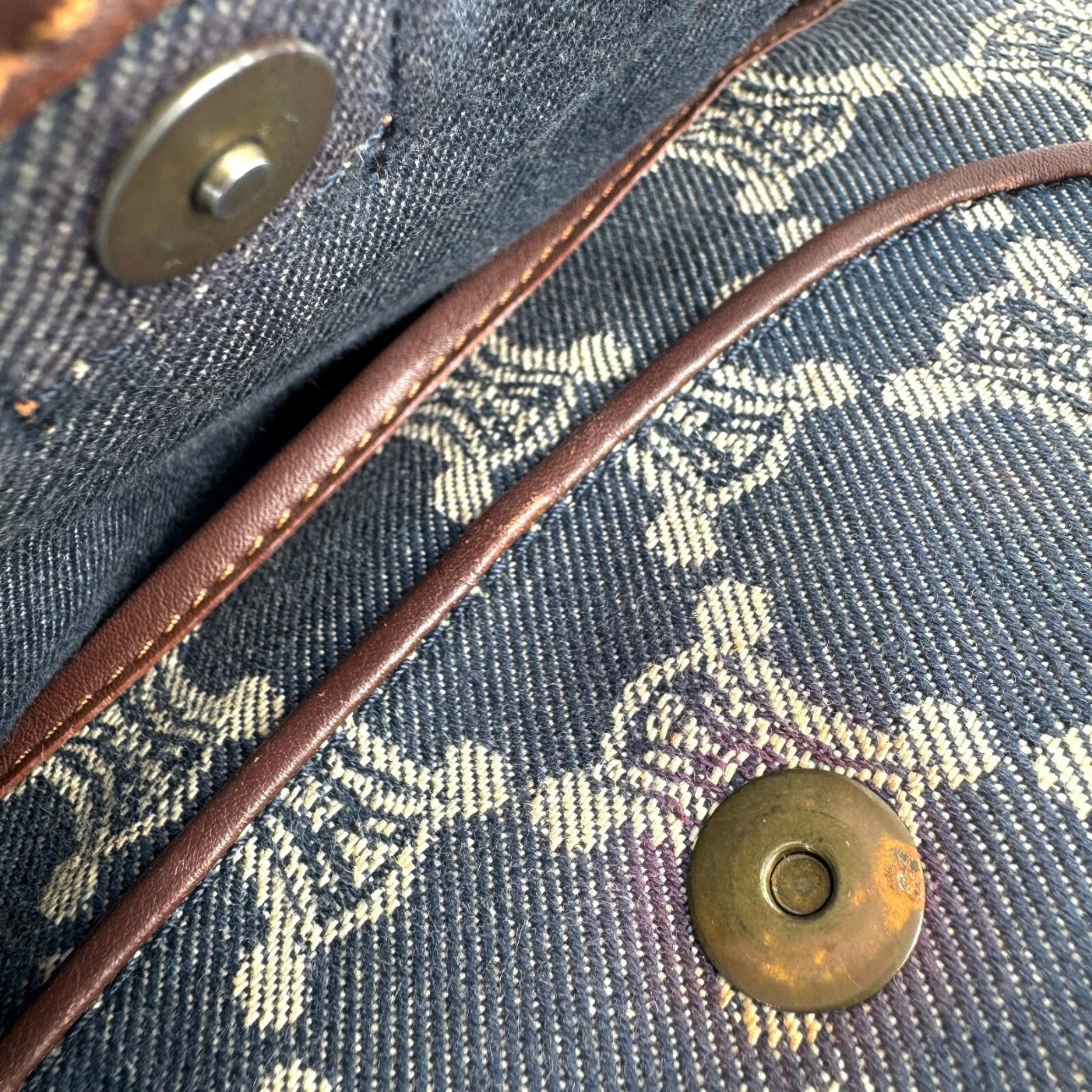 CELINE Shoulder Bag Denim Paris Macadam