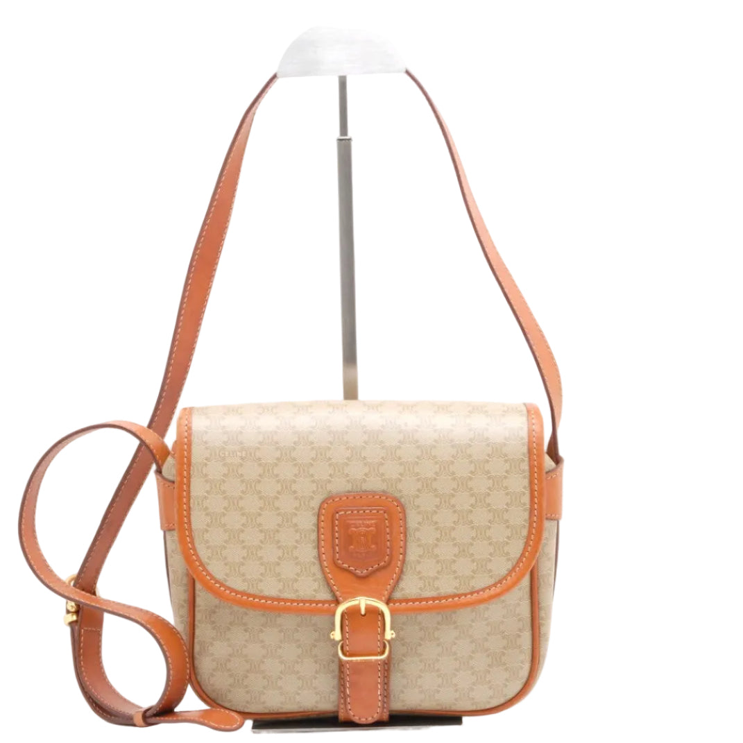 Celine Macadam Shoulder Bag - Beige, Leather