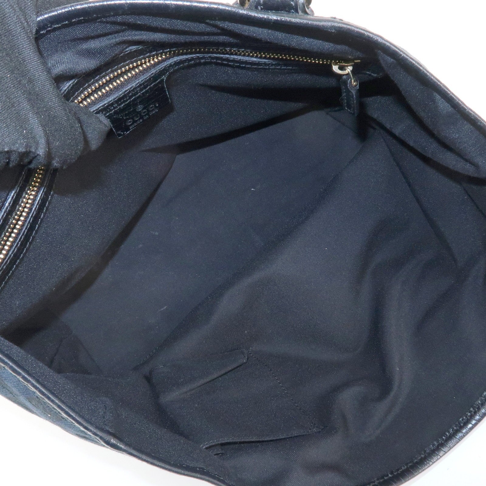 Gucci Tote Shoulder Bag - Black, Canvas Leather