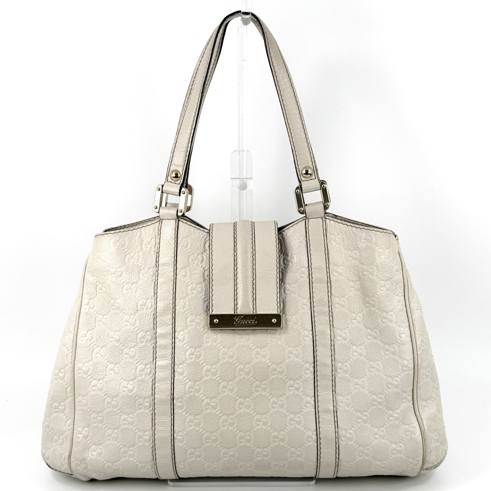 Gucci Tote Shoulder Hand Bag - White, Leather