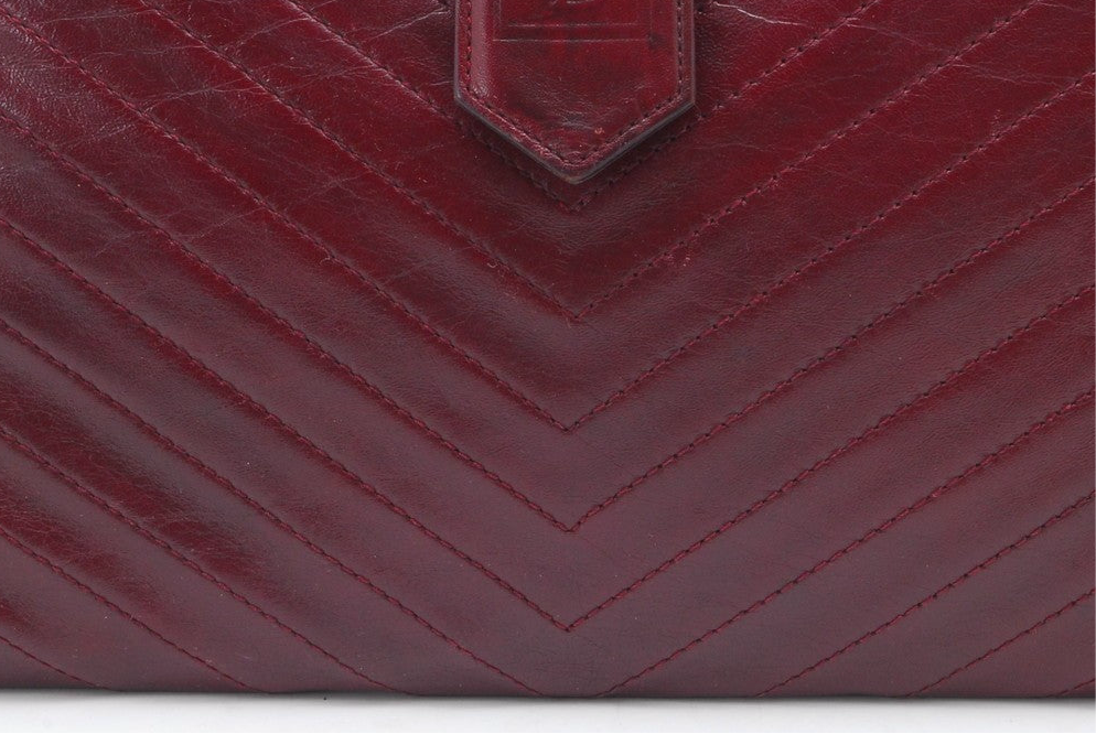 Saint Laurent Yves Clutch Bag - Red Bordeaux, Leather