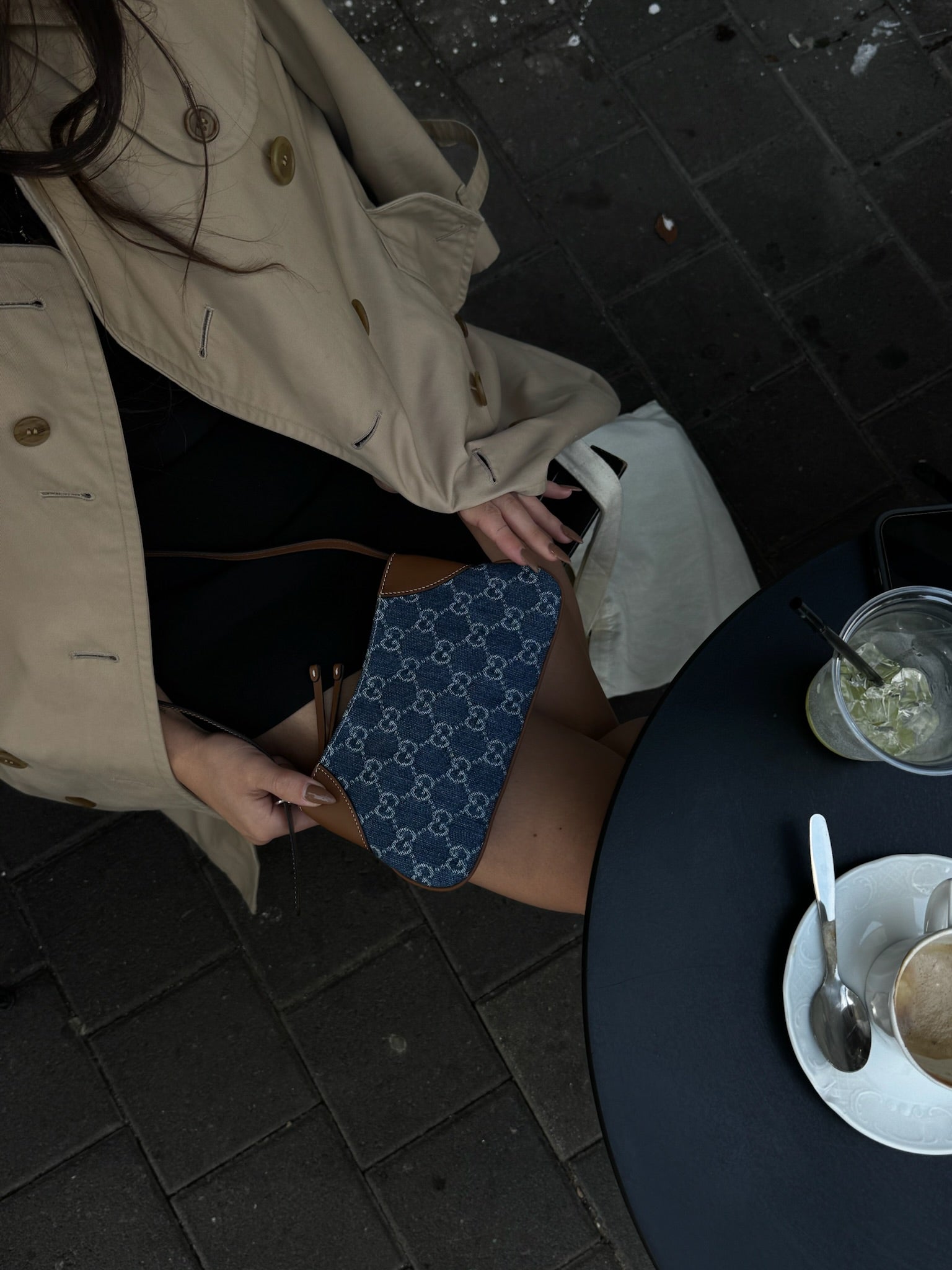 Gucci Denim Emblem Small Shoulder Bag