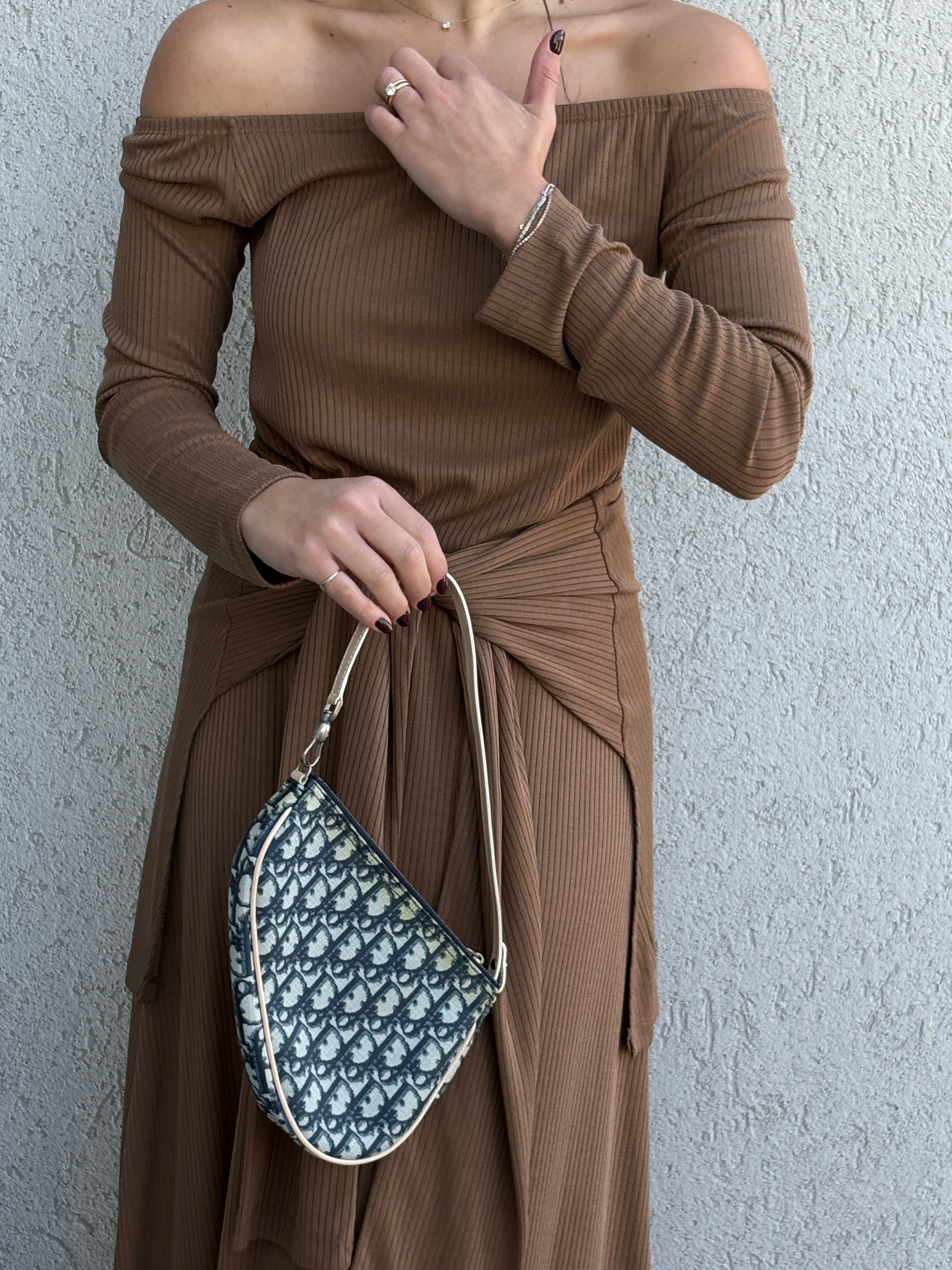 Dior Trotter Saddle Blue Shoulder Bag