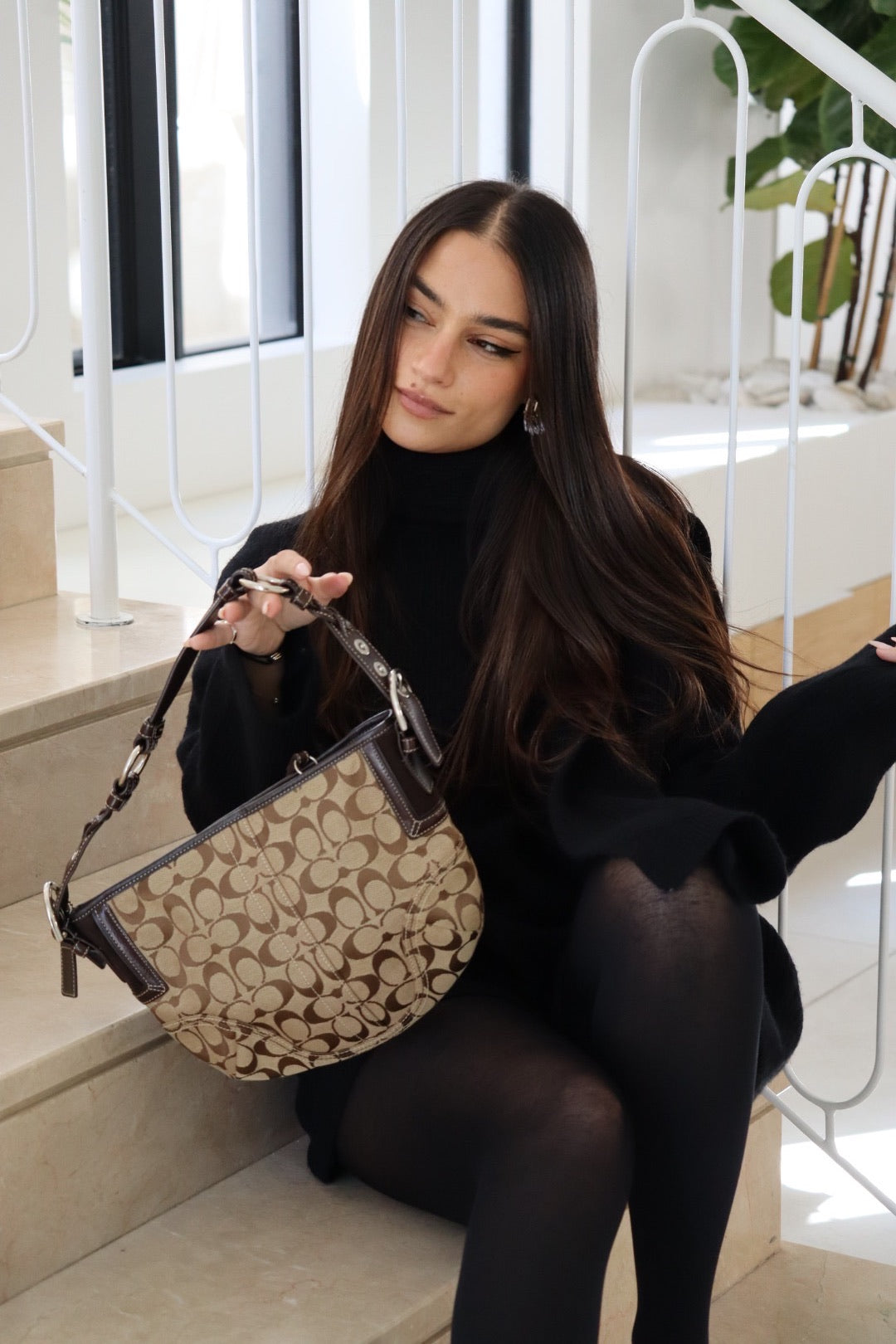 Coach Signature Brown Shoulder Bag