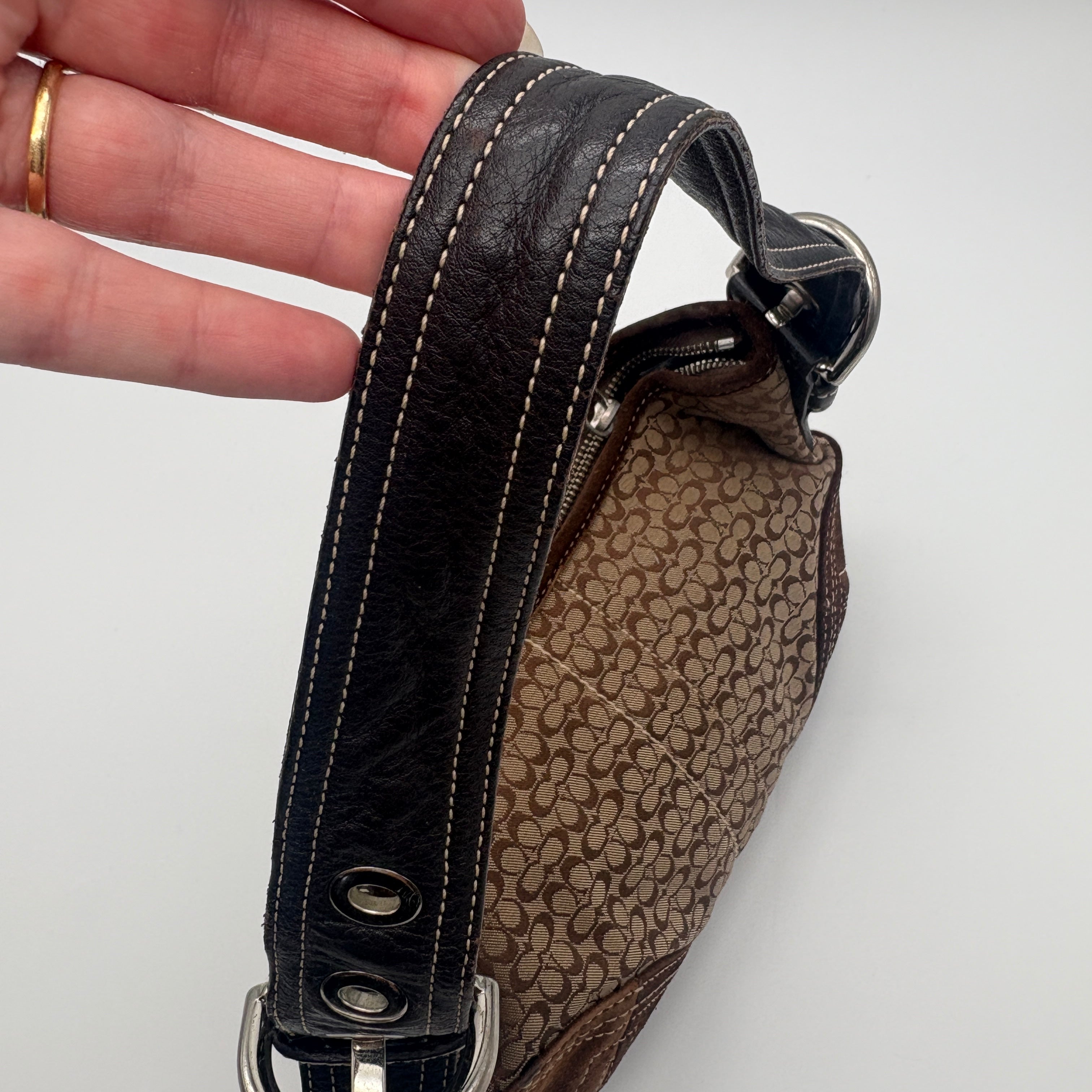 Coach Signature Suede Bag