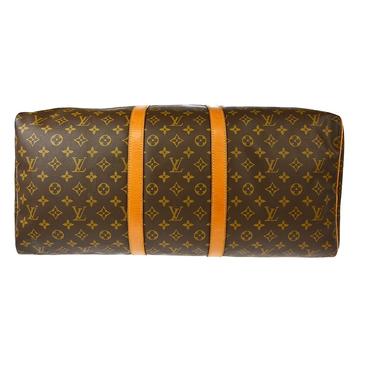Louis Vuitton Monogram Keepall 55 Travel Duffle Handbag - Brown, Leather and Monogram Canvas