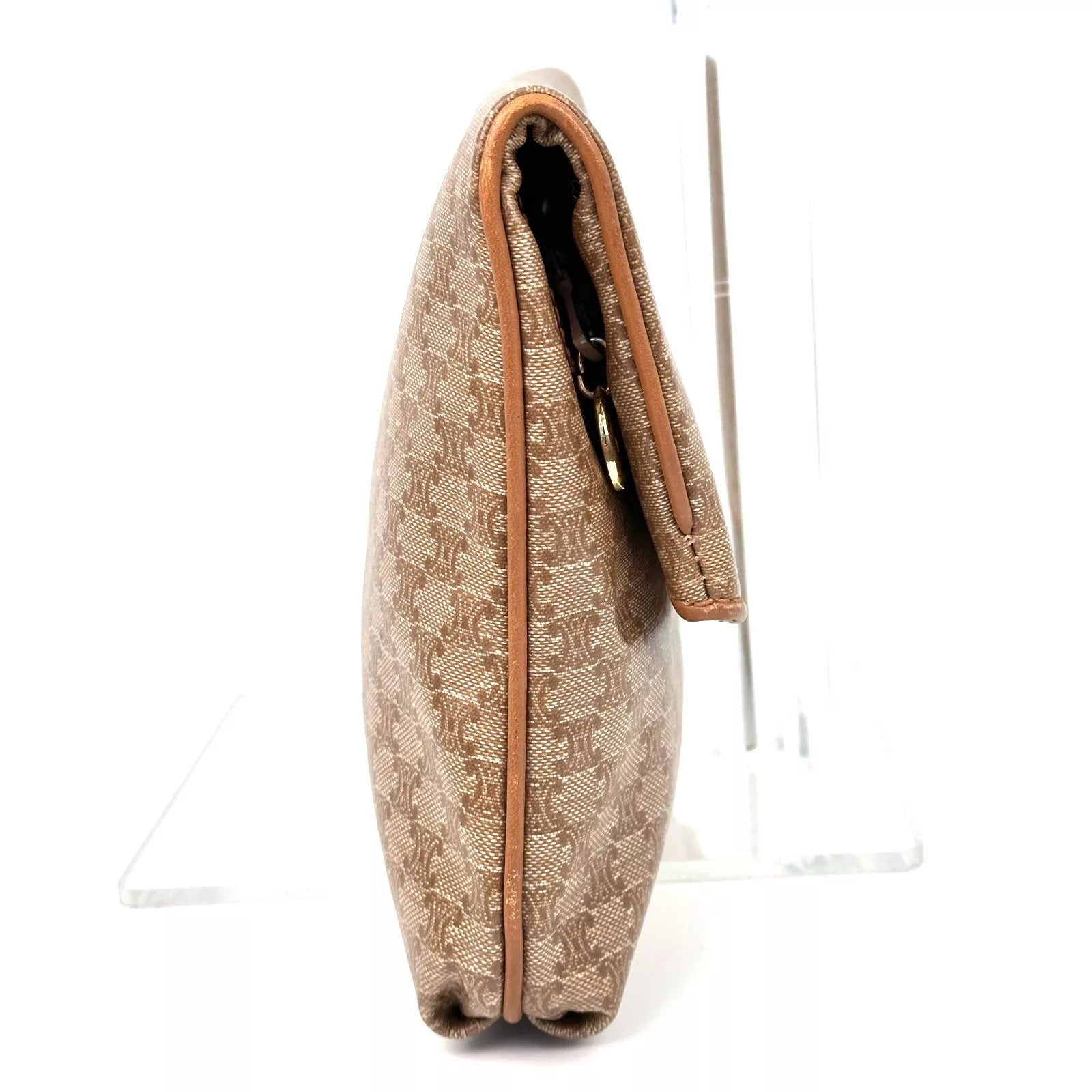CELINE Macadam Clutch Bag - Beige, PVC Leather