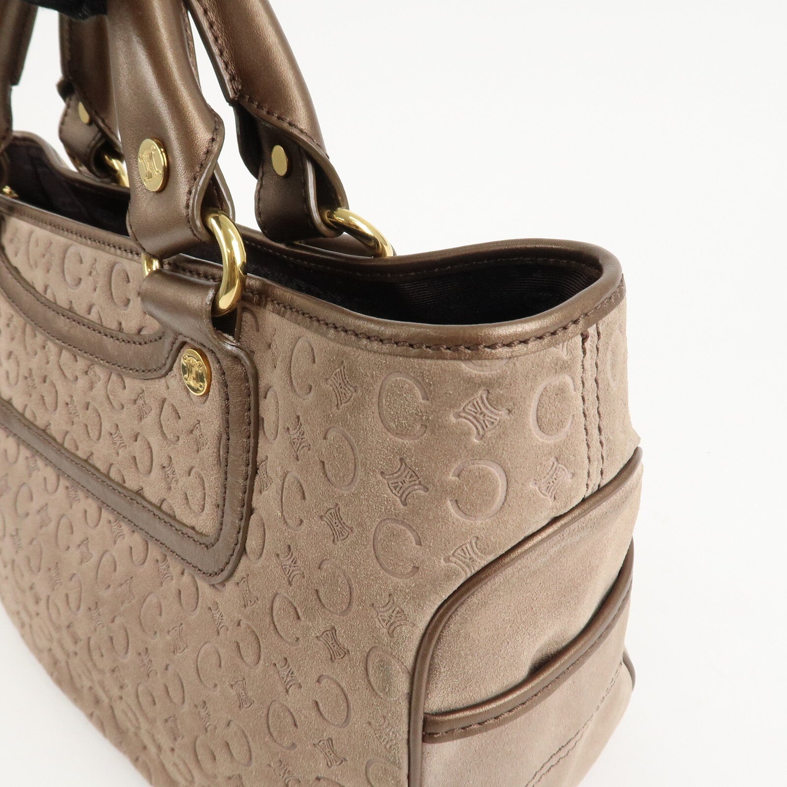 Celine C Macadam Suede Boogie Bag Handbag - Beige, Suede