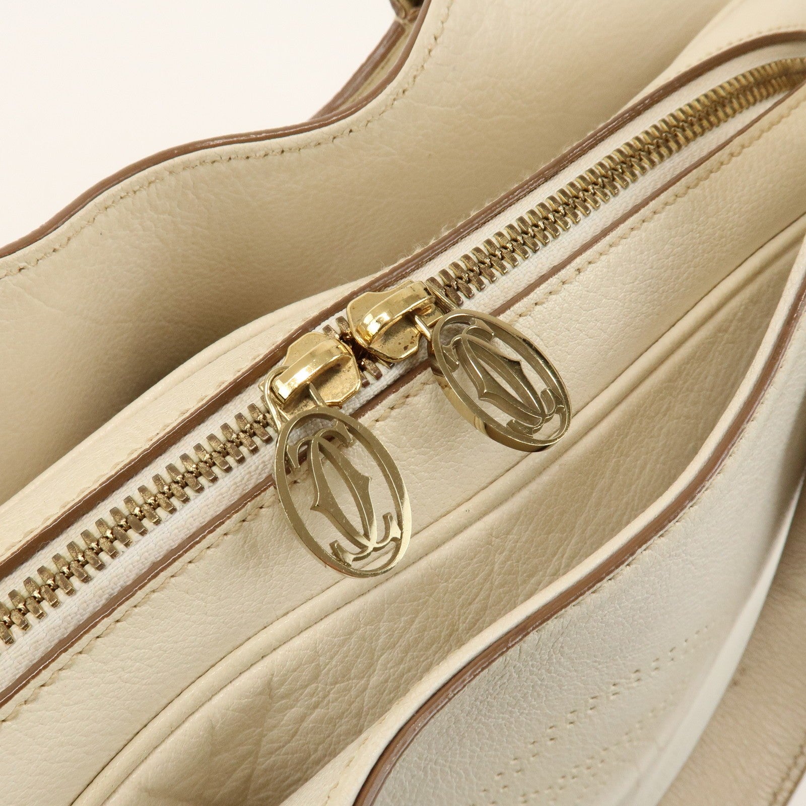 Cartier Must Line Marcello 2Way Hand Bag - White, Leather
