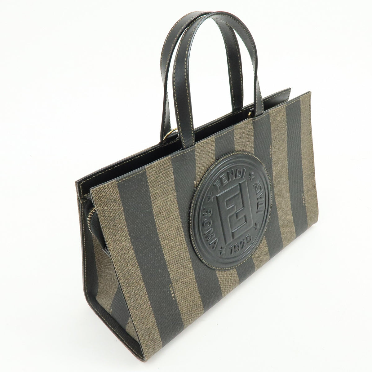 Fendi Tote Hand Bag - Black, Brown, PVC, Leather