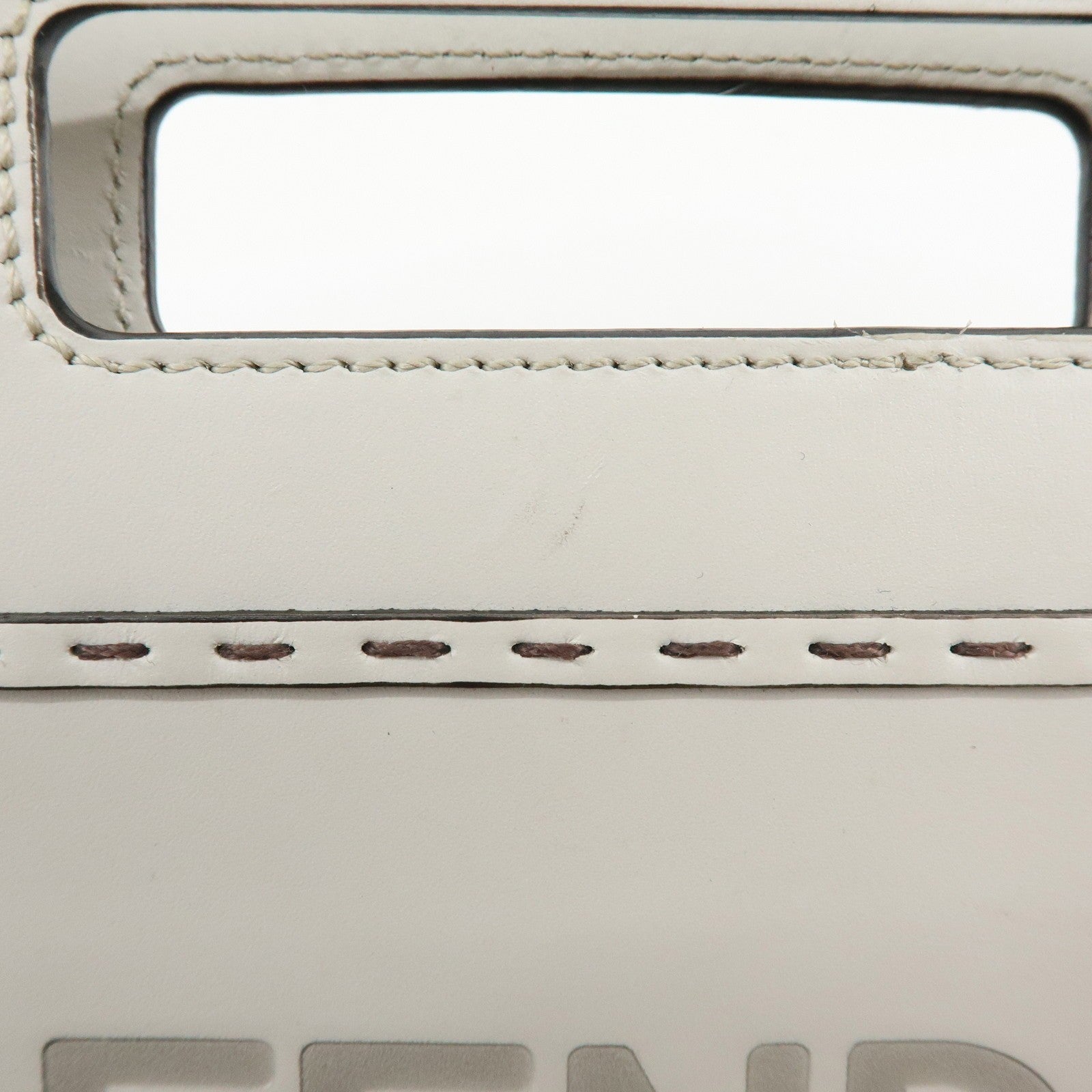 Fendi Logo Shoulder Bag - Light Grey, Leather