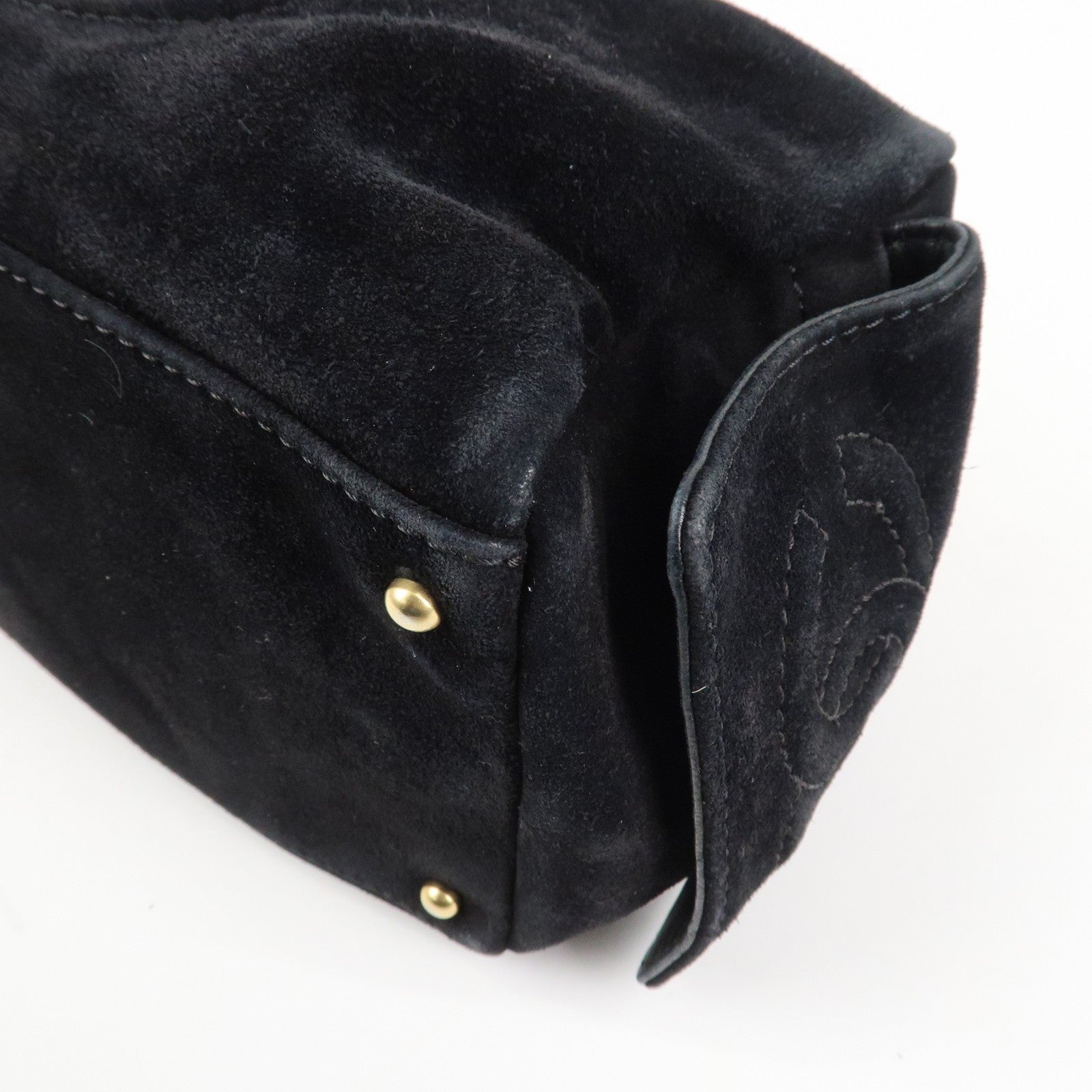 Chanel COCO Mark Shoulder Bag - Black, Suede Leather