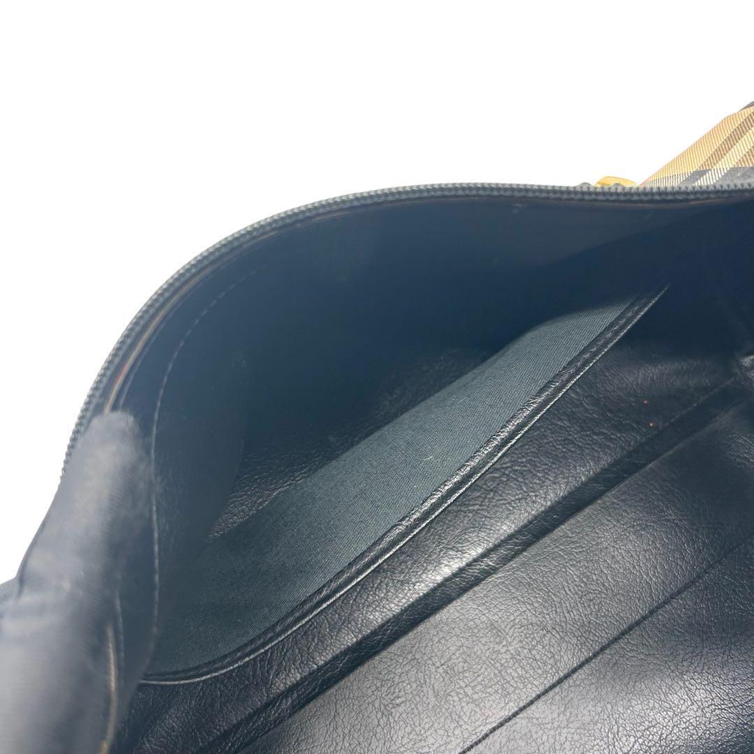 Burberry Nova Check Cylindrical Hand Bag - Black x Beige, Canvas and Leather