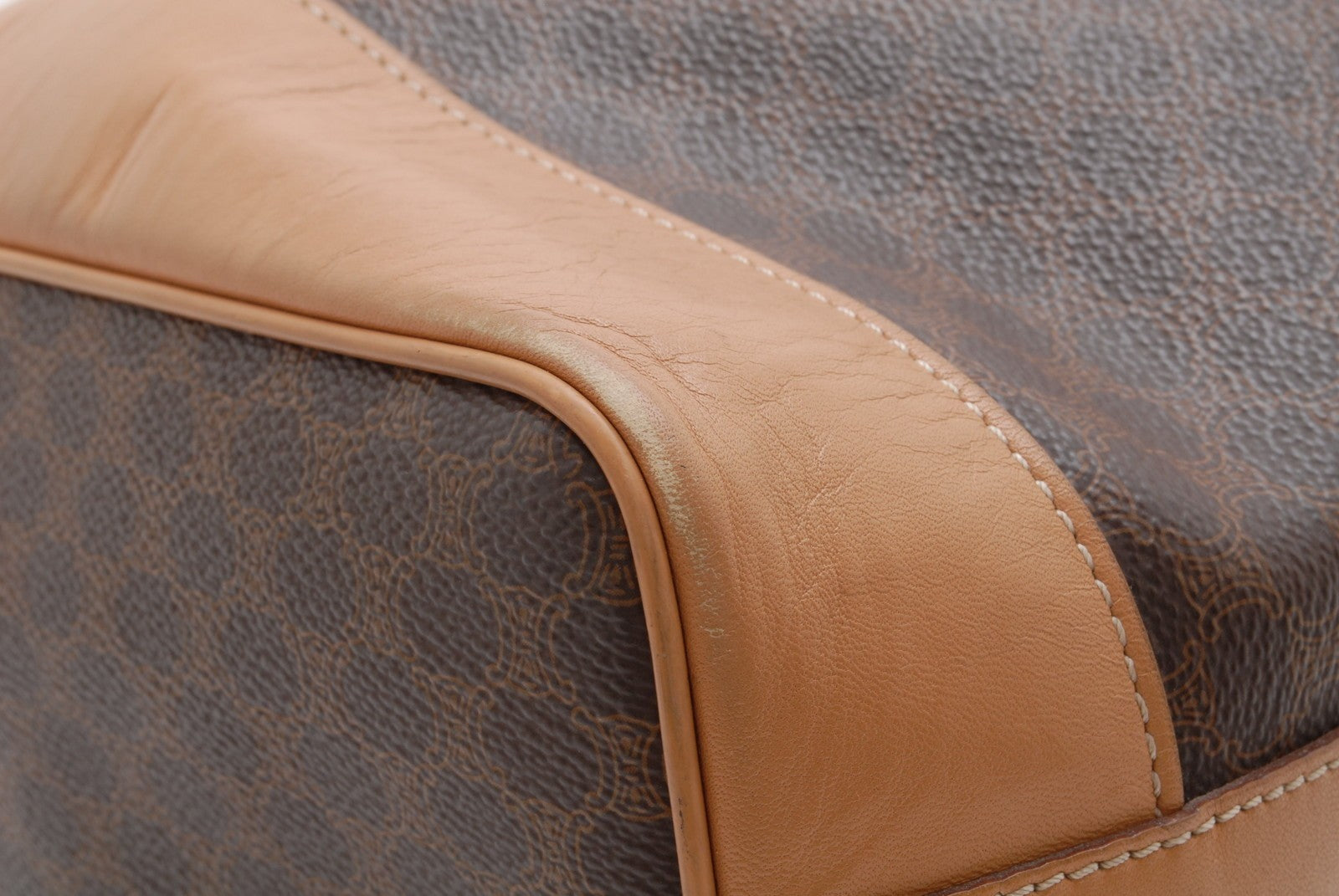 Celine Macadam Drawstring Bucket Shoulder Bag - Brown, PVC Leather מגיע עם הארנק!