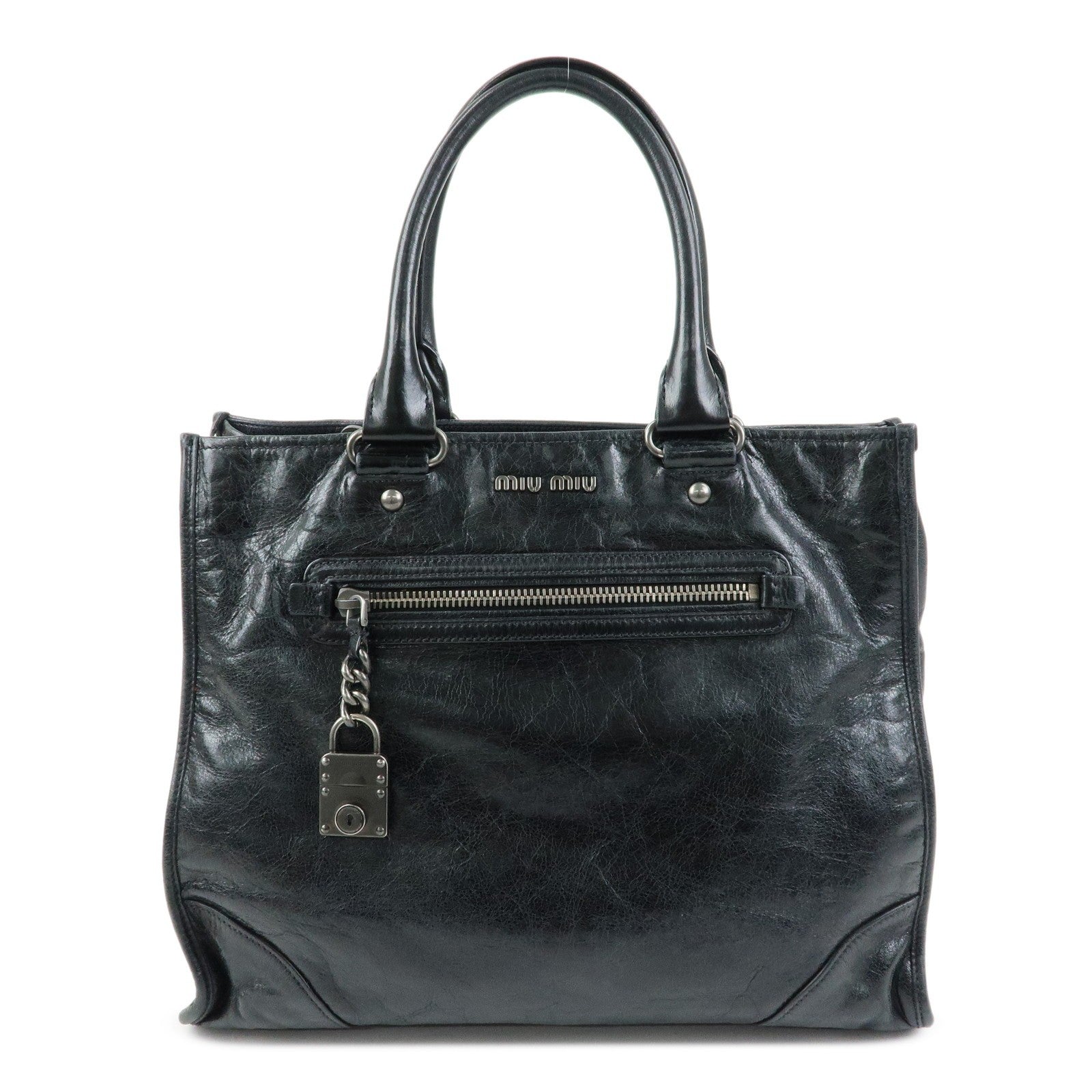 Miu Miu Leather Tote Bag - Black, Leather