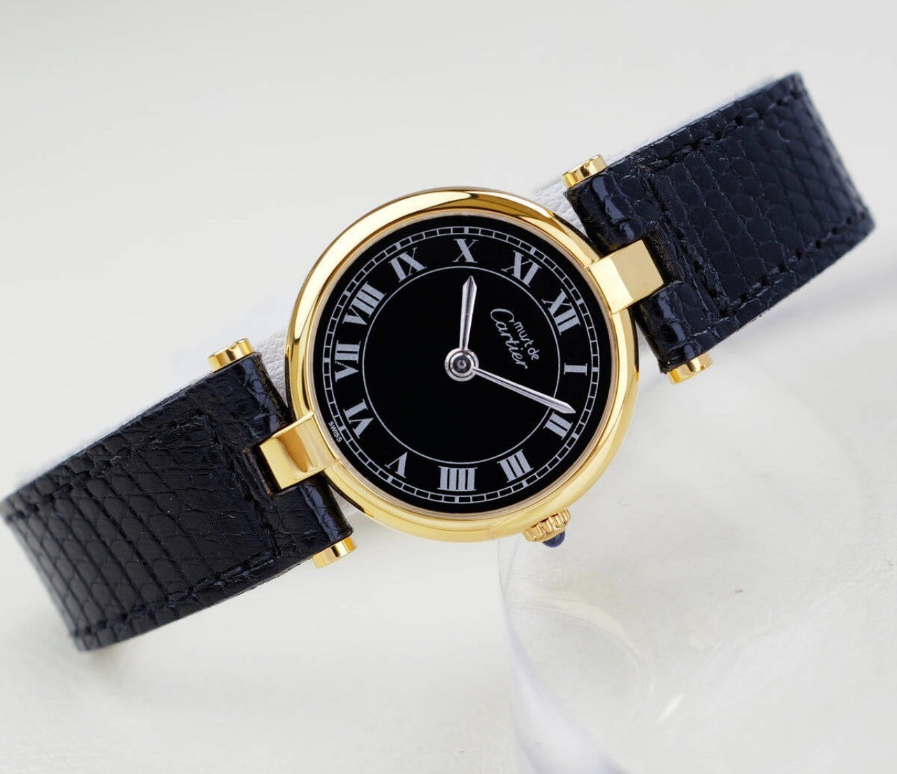Cartier Must de Cartier Vendome Watch - Black, Leather