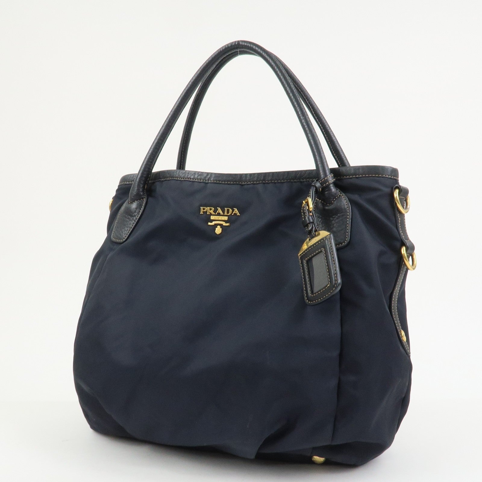Prada 2Way Bag - Navy, Nylon and Leather
