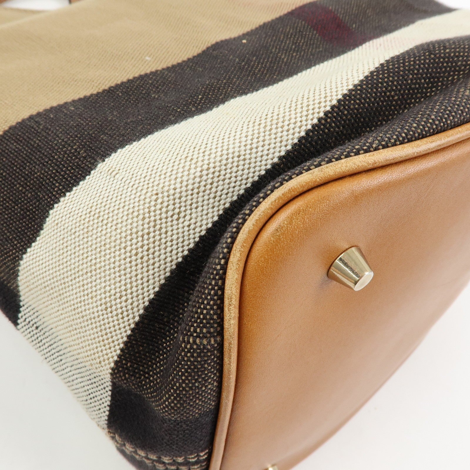 Burberry 2way Bag Shoulder Bag - Beige, Canvas and Leather