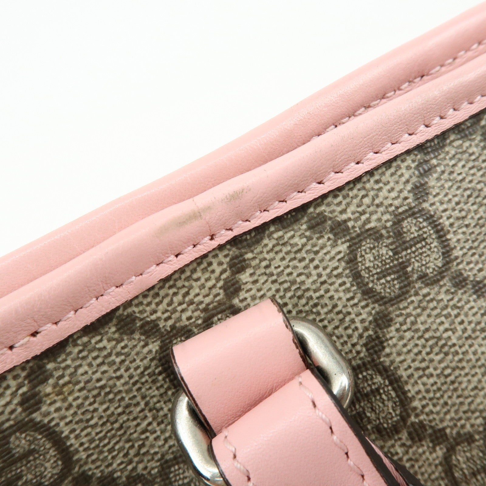 Gucci Tote Bag - Beige, Pink, GG Supreme, Leather