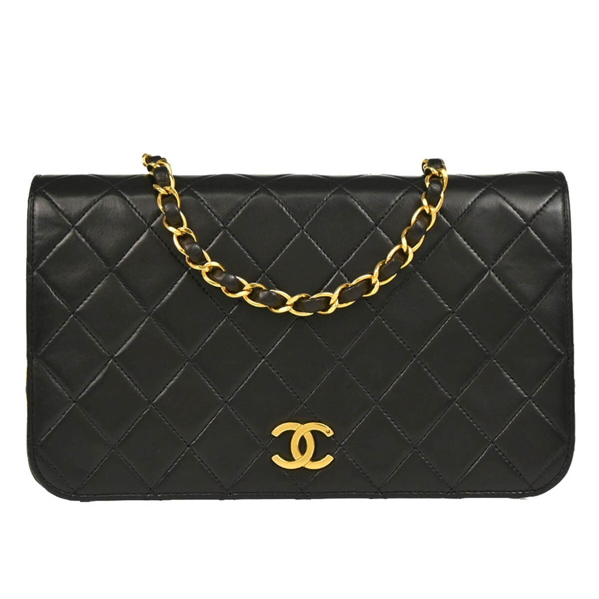 Chanel Single Chain Shoulder Shoulder Bag - Black, Lambskin Leather