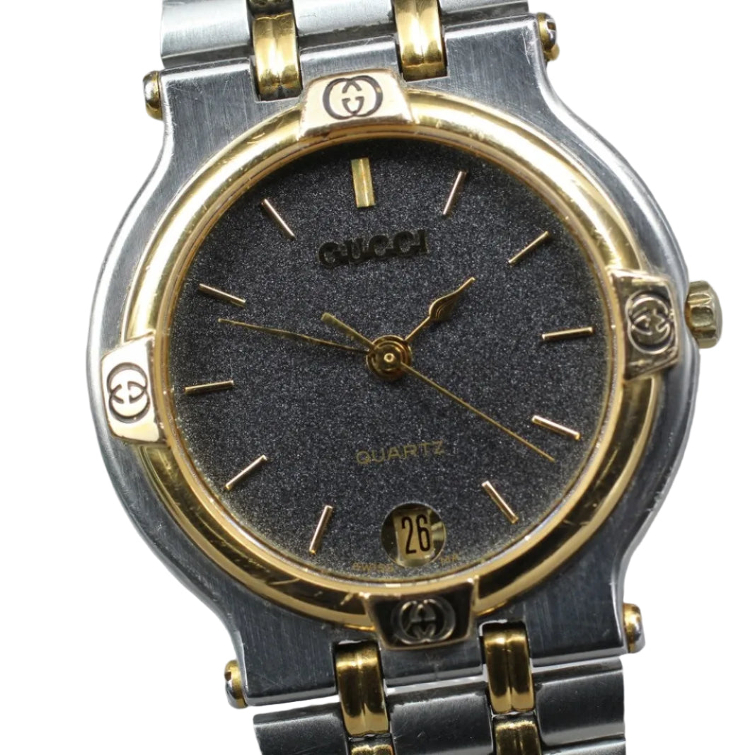 Gucci 9000M Wristwatch - Black, Stainless Steel